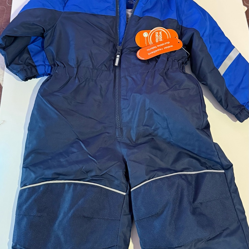 Blue and Black Snowsuit